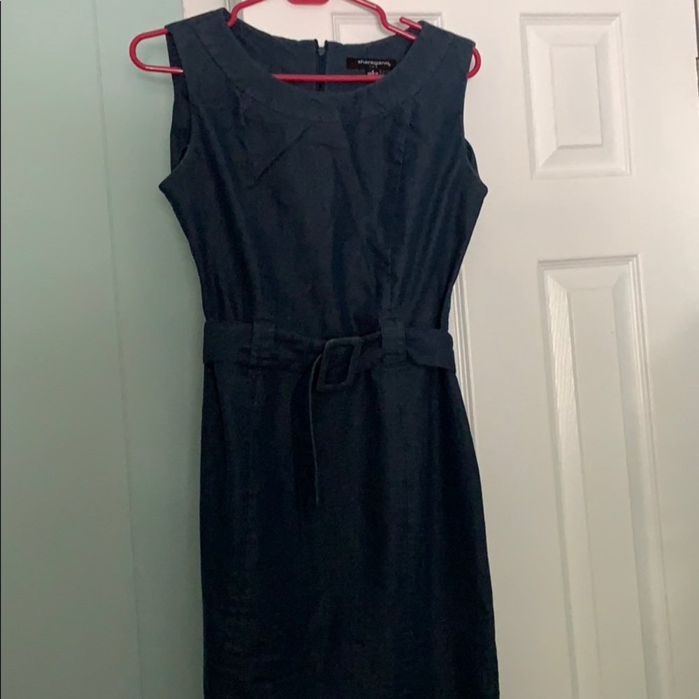 Belted denim dress